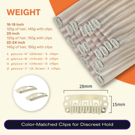 Full Shine Clip in Hair Extensions displayed in packaging