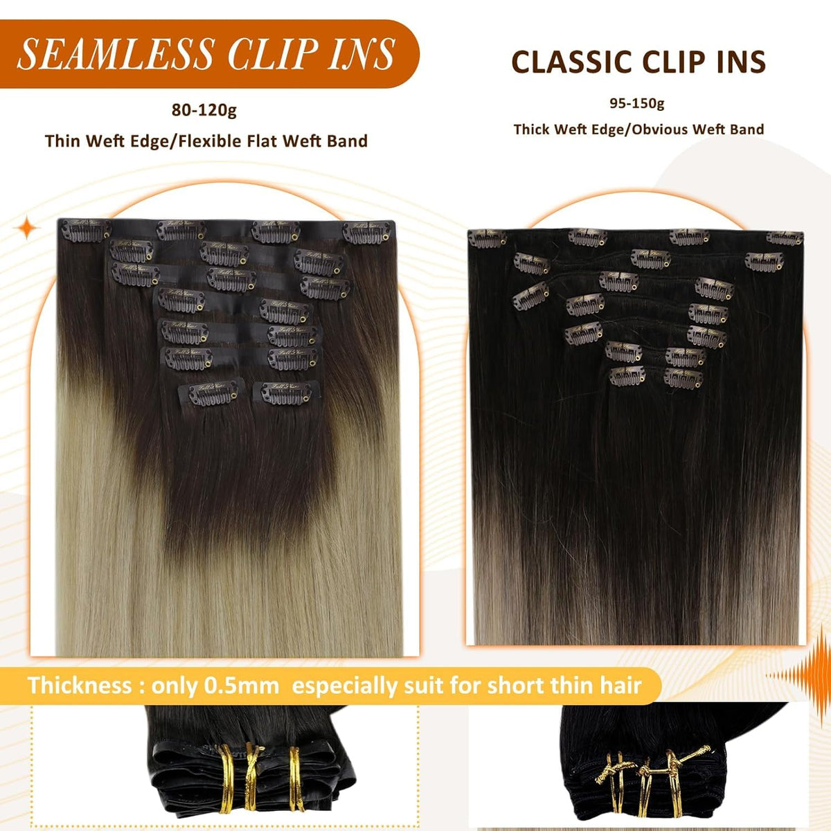 Full Shine Clip-In Hair Extensions displayed in packaging