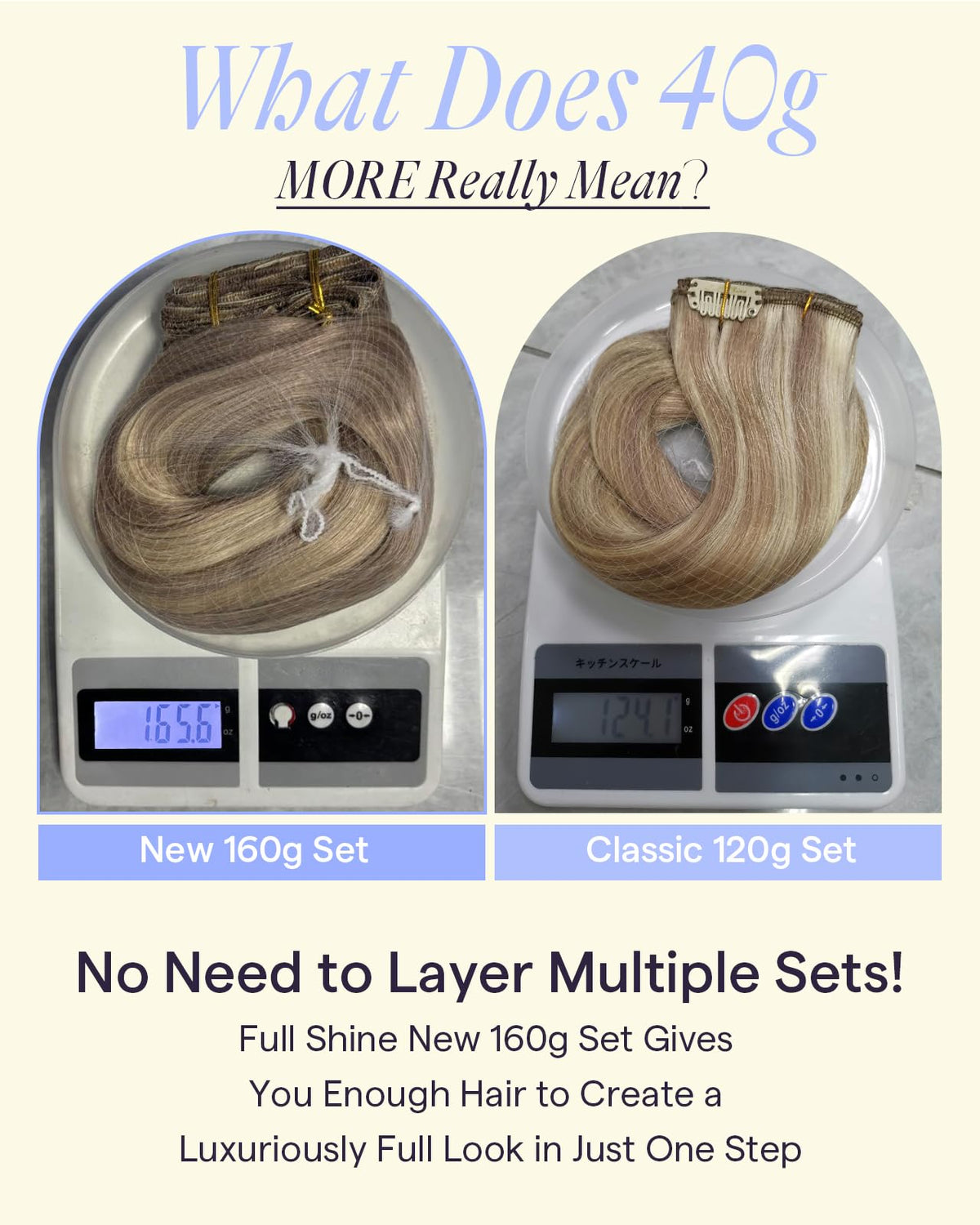 Full Shine Clip-In Hair Extensions displayed in various fashion colours