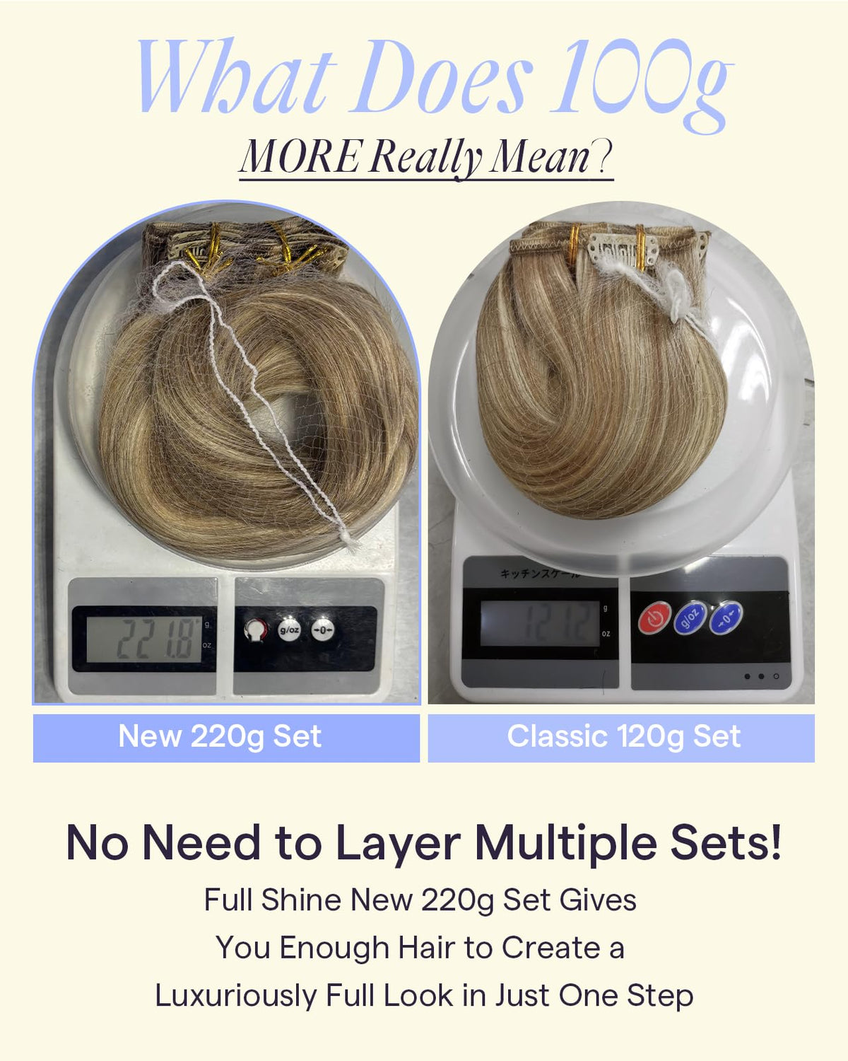 Full Shine Clip-in Hair Extensions displayed in various fashion colours