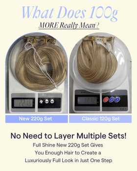 Full Shine Clip-in Hair Extensions displayed in various fashion colours