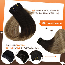 Full Shine Clip-in Hair Extensions displayed on a mannequin