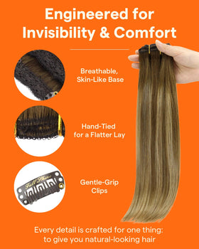 Full Shine Clip-in Hair Extensions displayed with clips