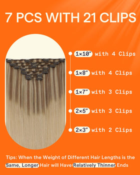 Full Shine Clip in Hair Extensions displayed with clips visible