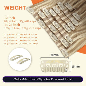 Full Shine Clip-in Hair Extensions displayed with natural texture