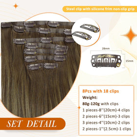 Full Shine clip-in hair extensions displayed with packaging