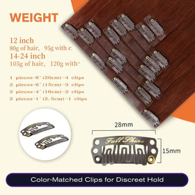 Full Shine Clip-In Hair Extensions displayed with packaging