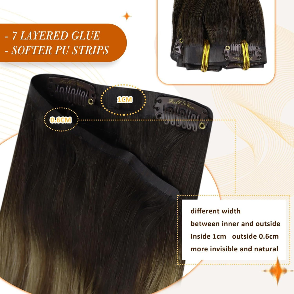 Full Shine Clip-in Hair Extensions displayed with packaging