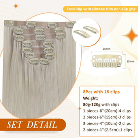 Full Shine Clip-In Hair Extensions displayed with soft waves