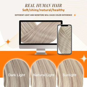 Full Shine Clip in Hair Extensions in a half up half down style
