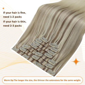 Full Shine Clip In Hair Extensions in a sleek ponytail