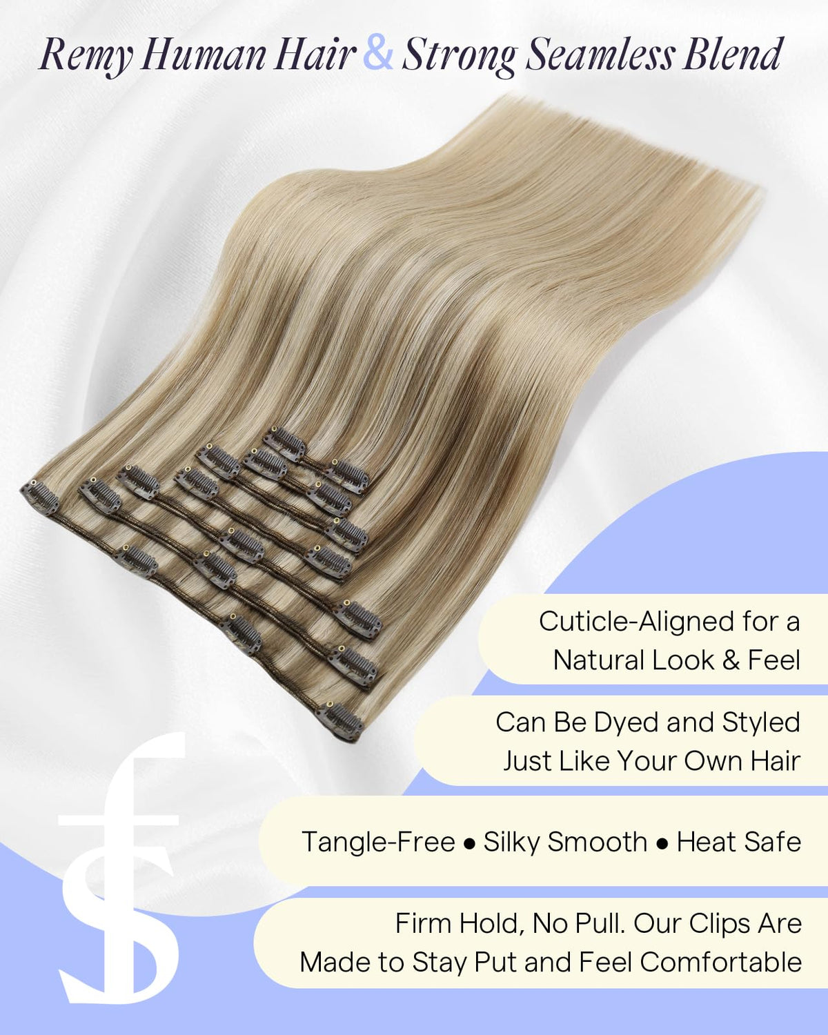 Full Shine Clip-in Hair Extensions in natural light