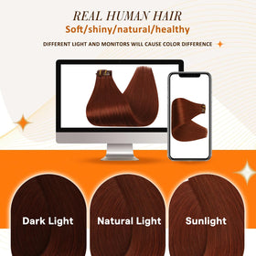 Full Shine Clip-In Hair Extensions in natural light for color accuracy