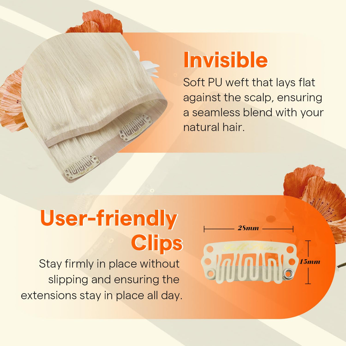 Full Shine Clip in Hair Extensions in packaging