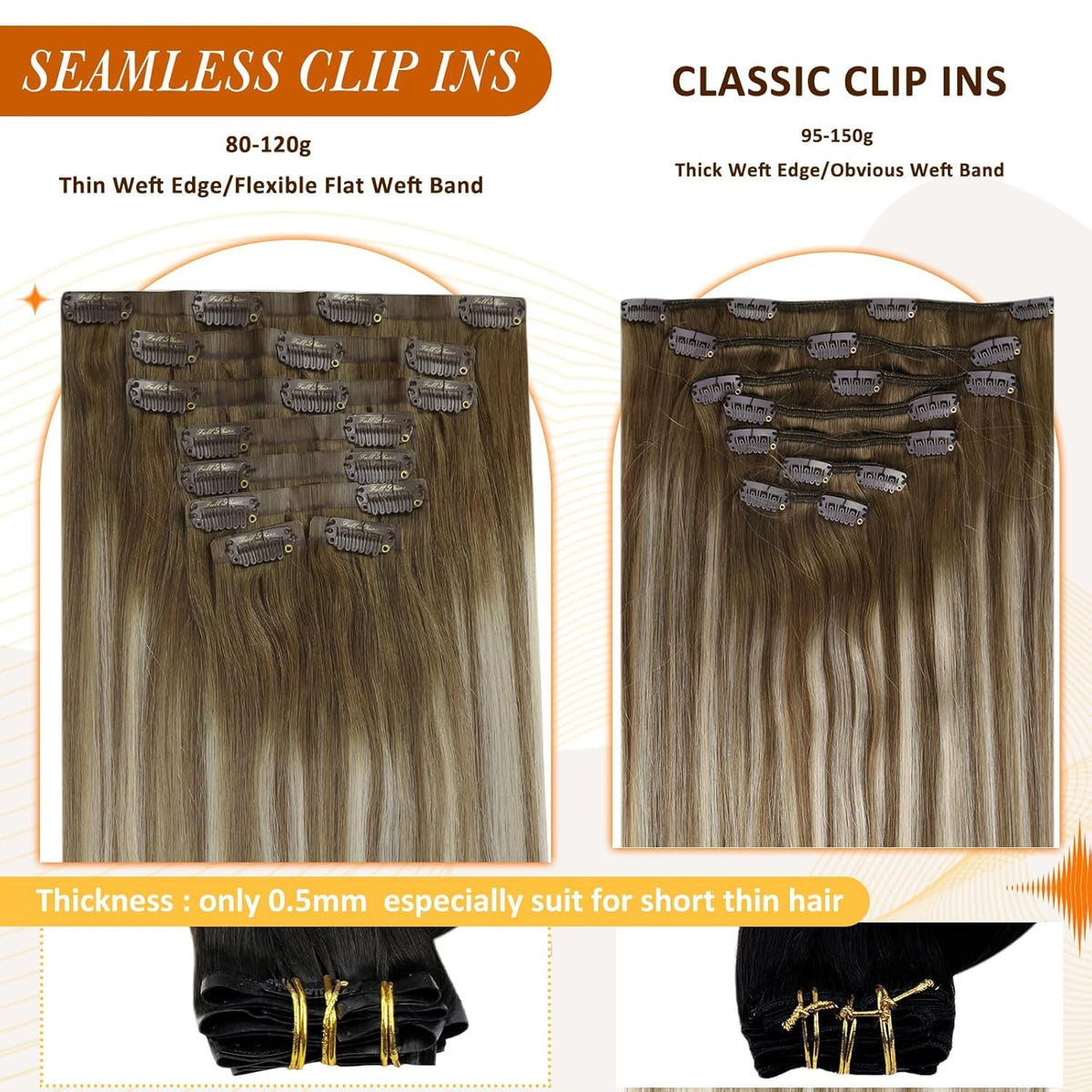 Full Shine Clip-In Hair Extensions in packaging