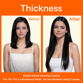 Full Shine Clip in Hair Extensions Jet Black side view