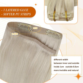 Full Shine Clip-In Hair Extensions Light Blonde clips