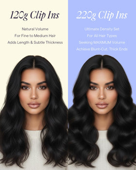 Full Shine Clip In Hair Extensions Medium Brown displayed with other colours