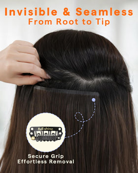 Full Shine Clip in Hair Extensions on a flat surface