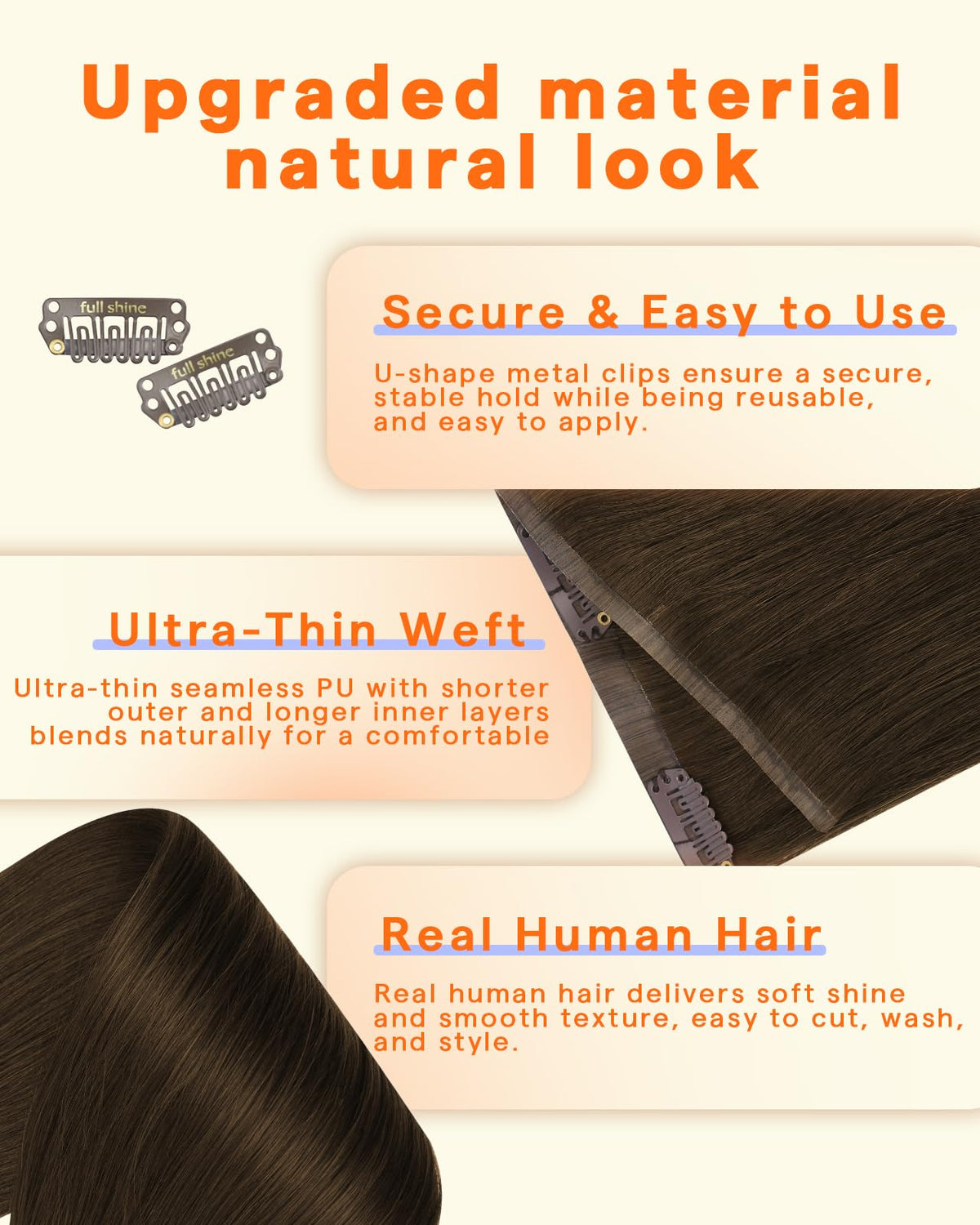 Full Shine Clip-In Hair Extensions packaging