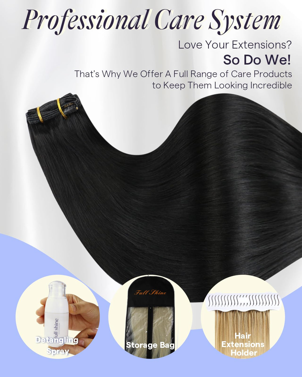 Full Shine Clip-in Hair Extensions packaging front view