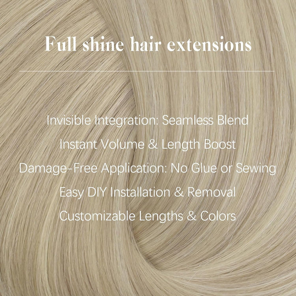 Full Shine Clip in Hair Extensions side view