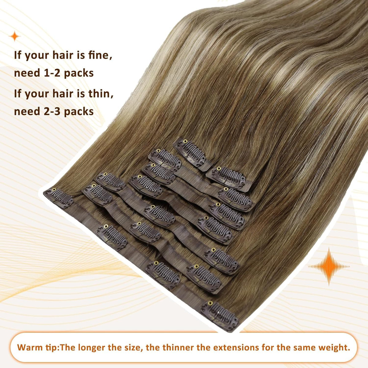 Full Shine Clip-In Hair Extensions styled in a sleek ponytail
