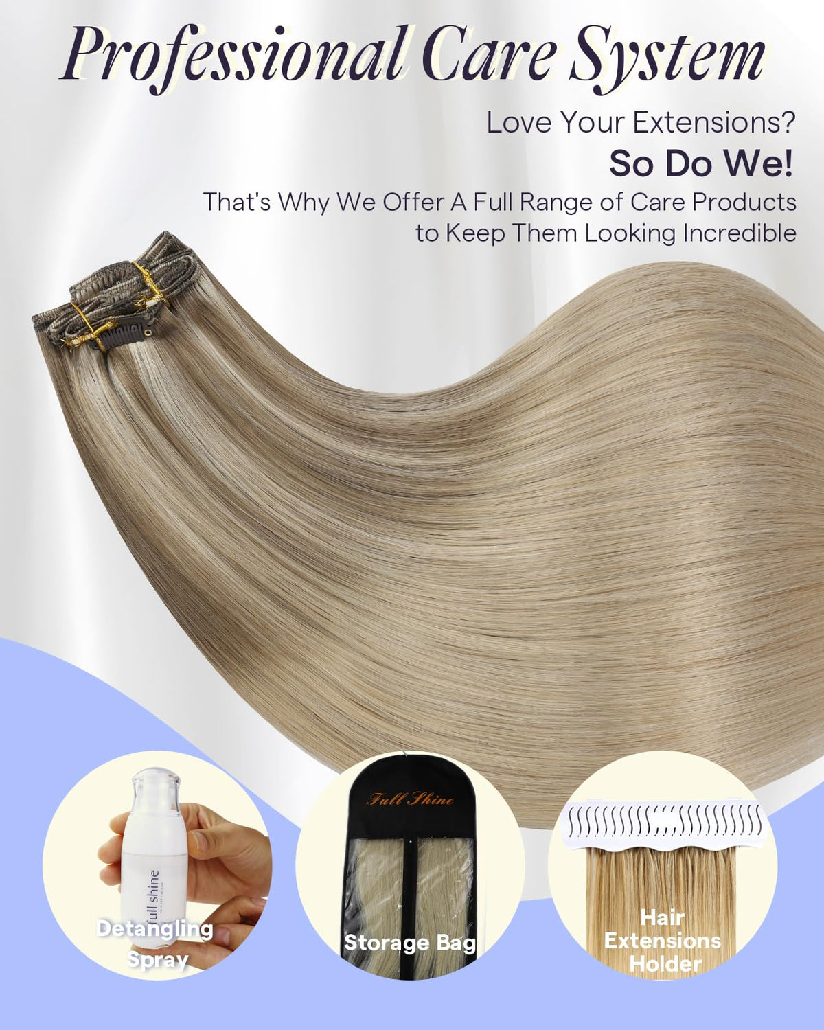 Full Shine Clip-in Hair Extensions styled in an updo