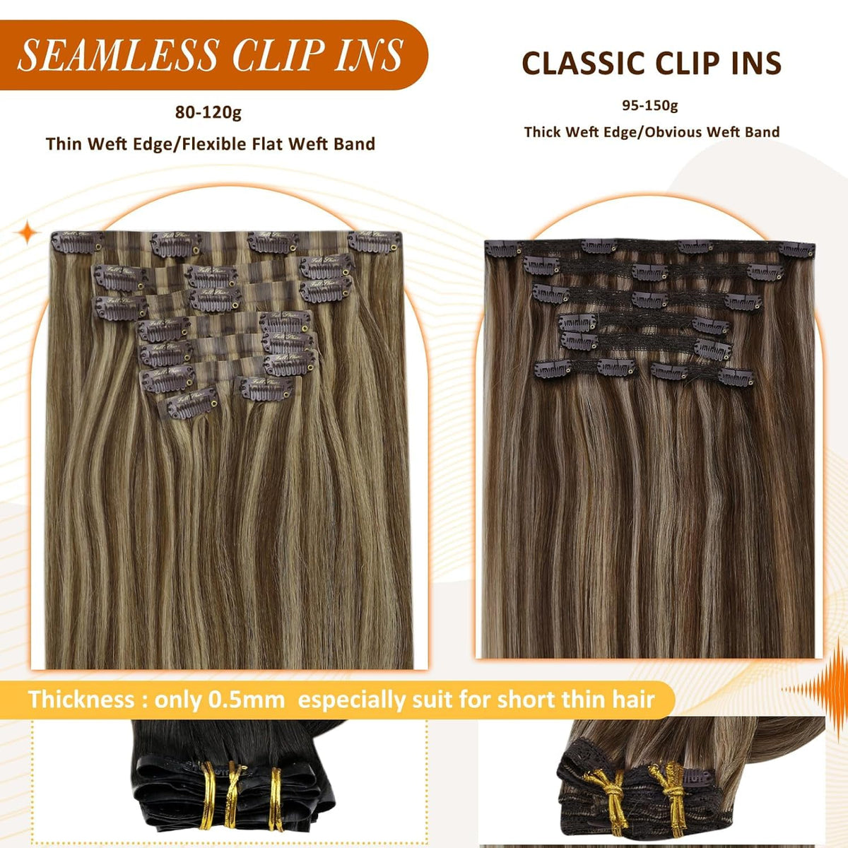 Full Shine Clip in Hair Extensions styled in soft waves