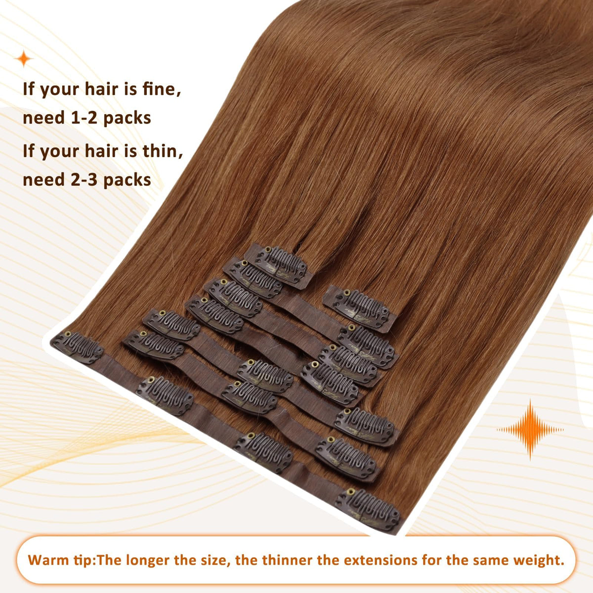 Full Shine Clip In Hair Extensions styled in waves