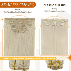 Full Shine Clip in Hair Extensions styled on model
