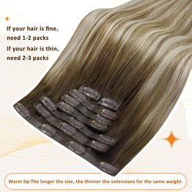 Full Shine Clip in Hair Extensions texture comparison