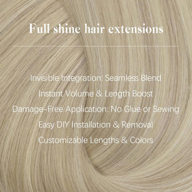 Full Shine Clip in Hair Extensions with a soft bristle brush