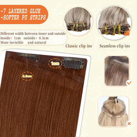 Full Shine Copper Clip-In Hair Extensions packaging