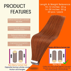 Full Shine Copper Flame Tape In Extensions packaging