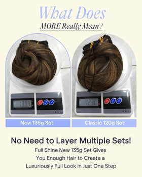 Full Shine Dark Brown Clip in Hair Extensions 18 Inch close-up of clips
