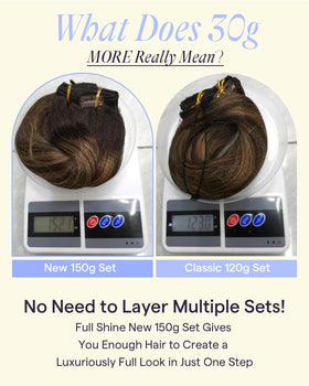 Full Shine Dark Brown Clip in Hair Extensions displayed on a table
