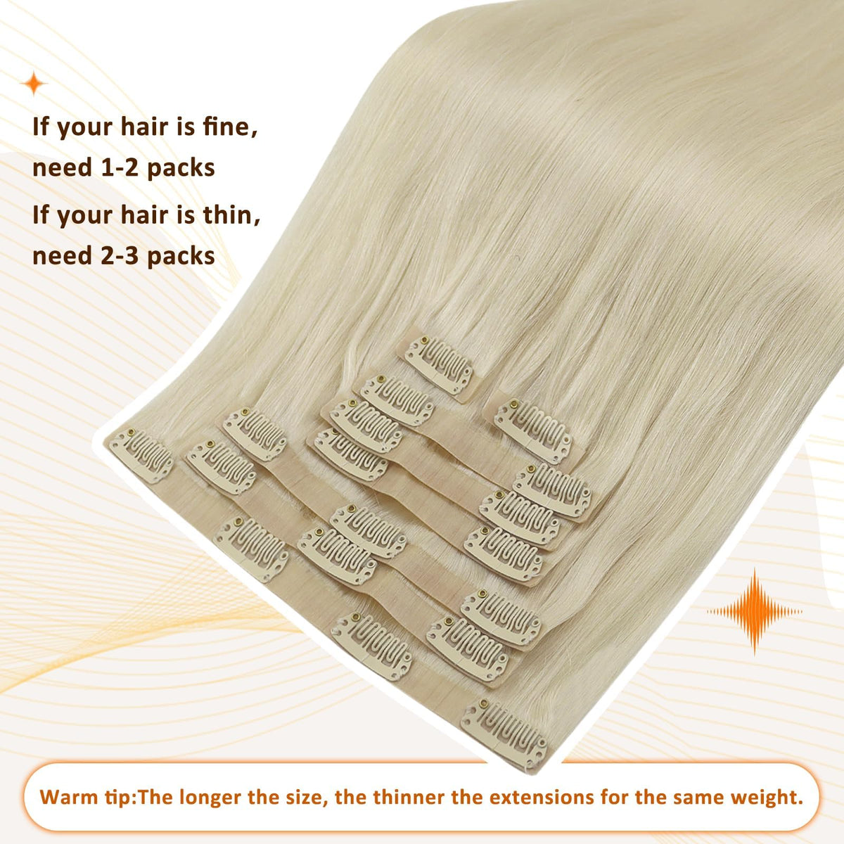 Full Shine Extensions laid flat to show width
