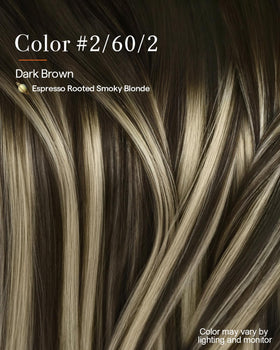 Full Shine extensions styled in a polished ponytail