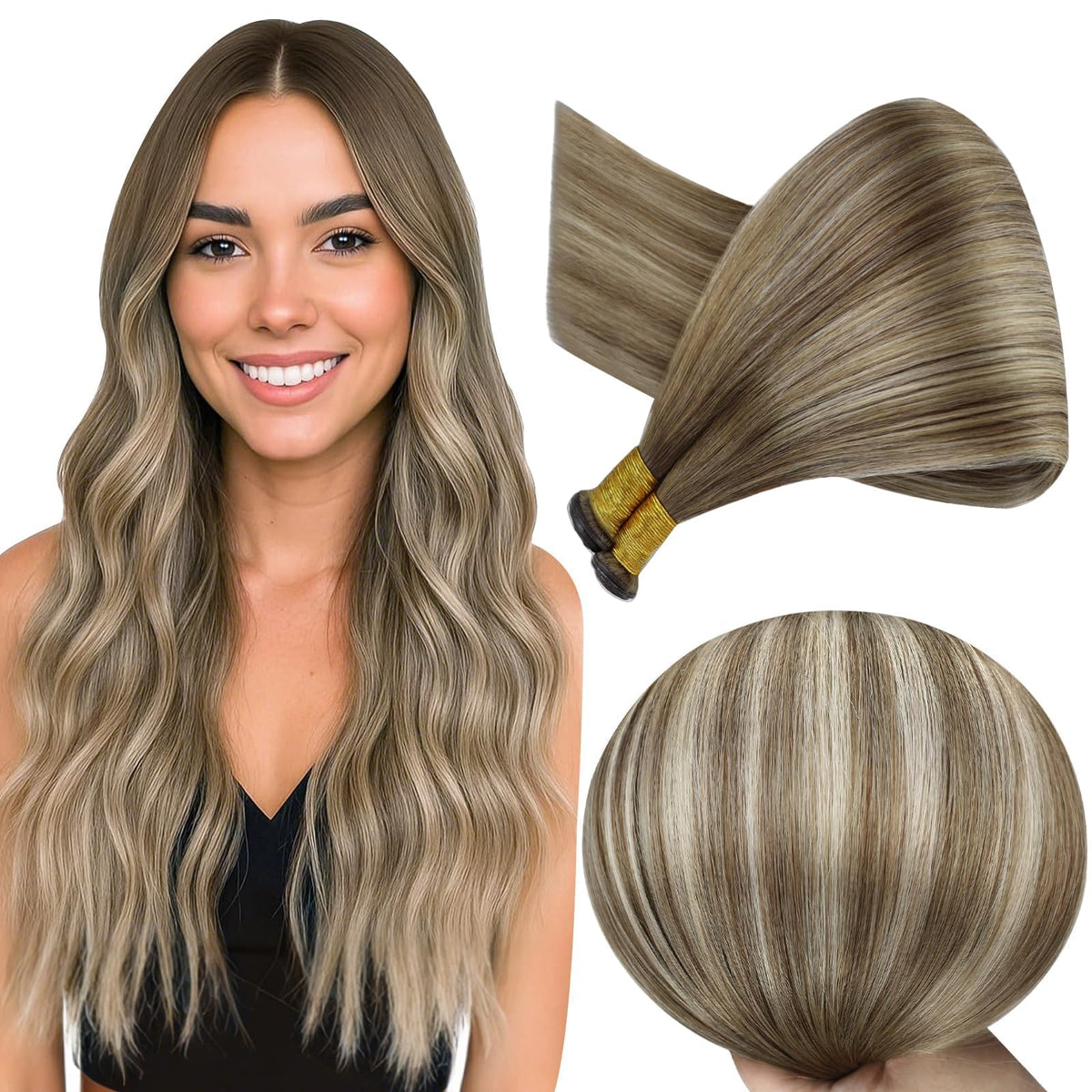 Full Shine Genius Weft 24 Inch human hair extensions front view