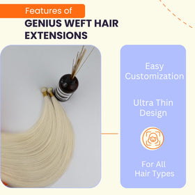 Full Shine Genius Weft Extensions 22 Inch close-up of weft