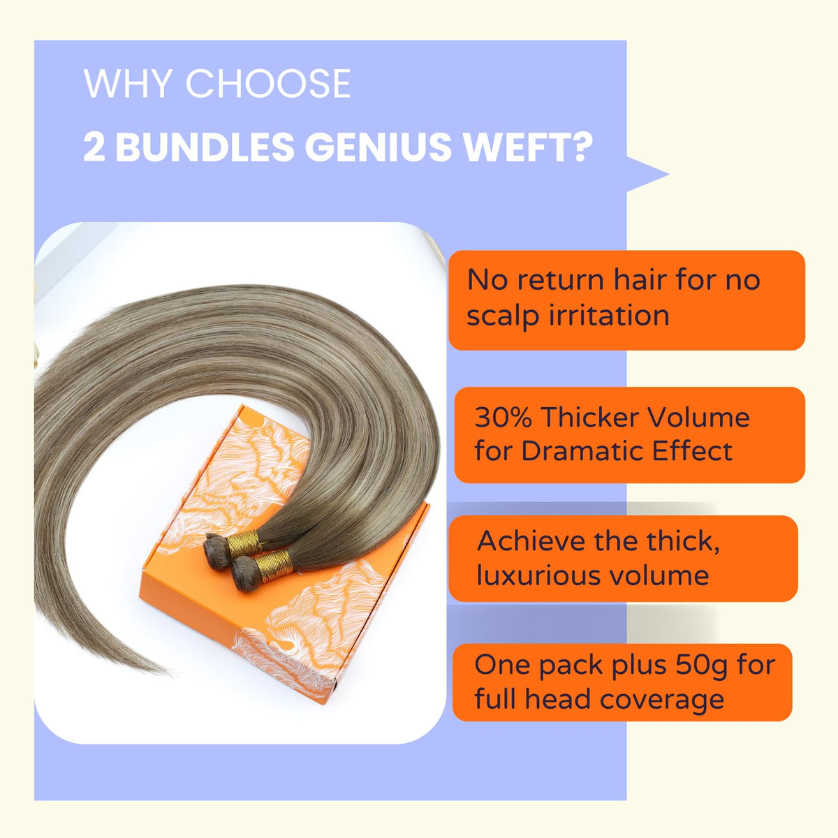 Full Shine Genius Weft Extensions displayed with colour options