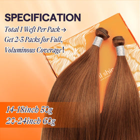 Full Shine Genius Weft Hair Extensions 14 Inch styled on a model
