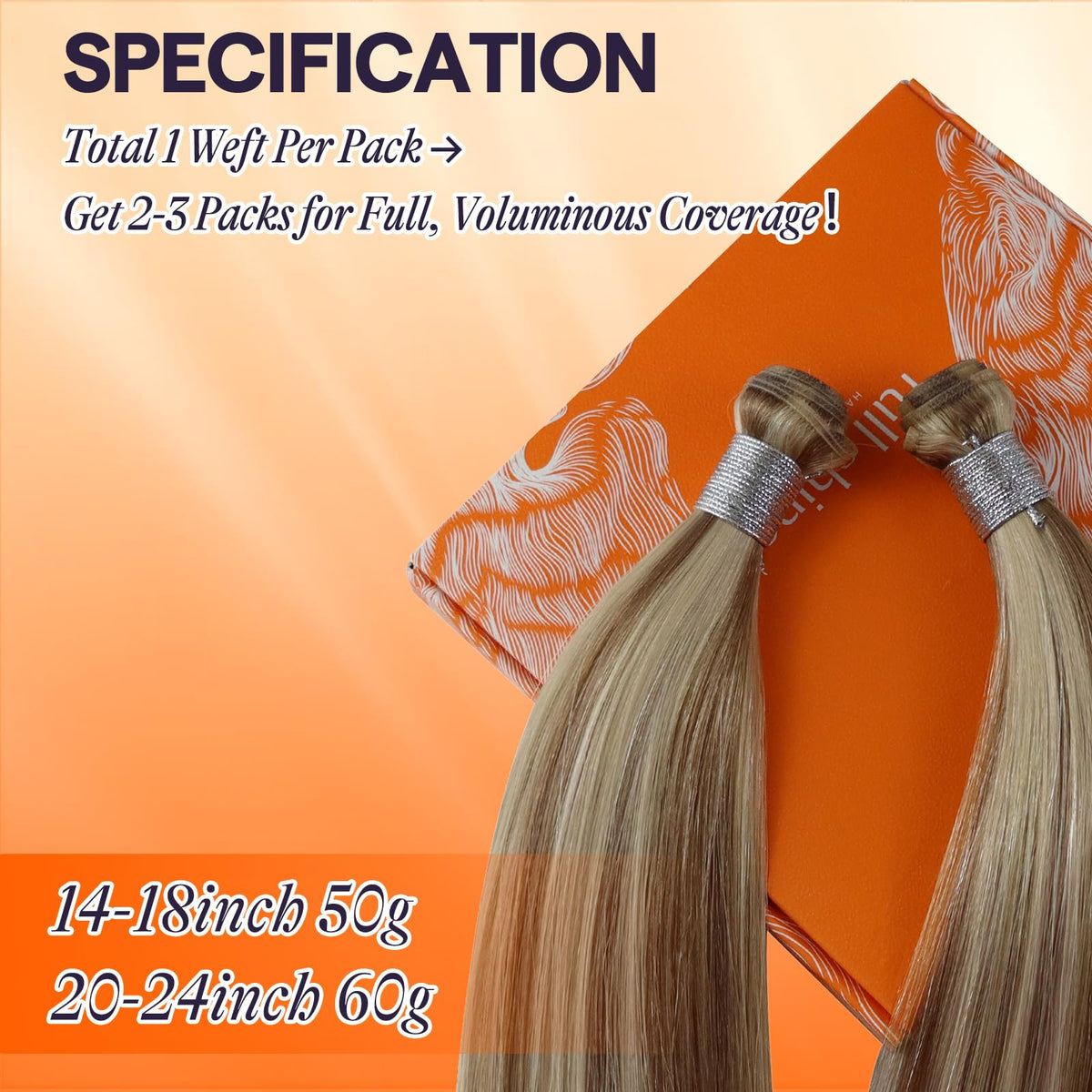 Full Shine Genius Weft Hair Extensions 16 Inch back view