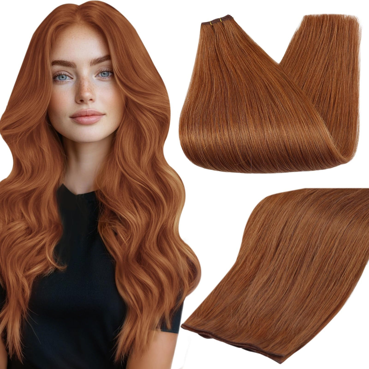 Full Shine Genius Weft Hair Extensions 18 Inch 80g front view