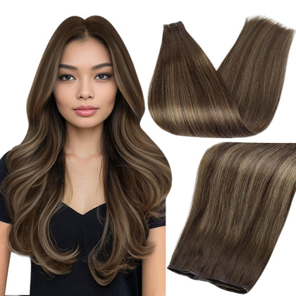 Full Shine Genius Weft Hair Extensions 18 Inch 80g front view