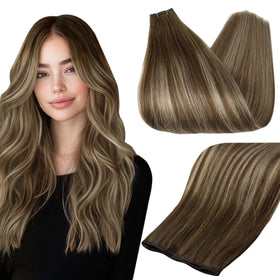 Full Shine Genius Weft Hair Extensions 18 Inch 80g pack front view