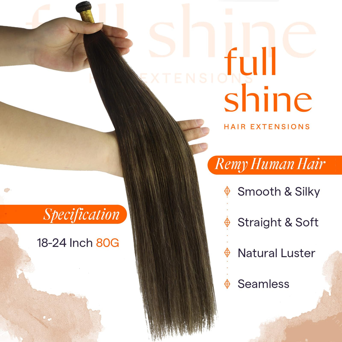 Full Shine Genius Weft Hair Extensions 18 Inch 80g packaging