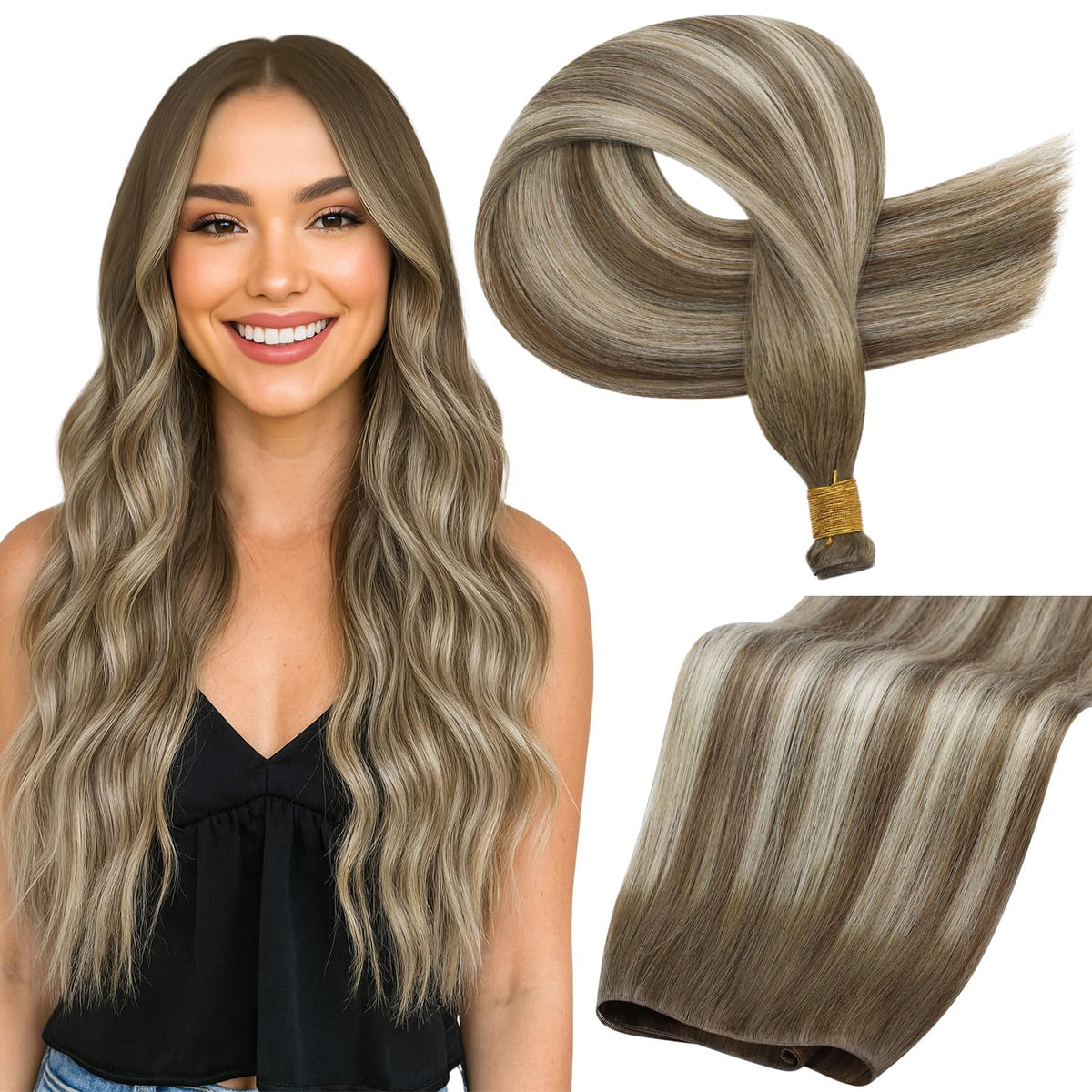 Full Shine Genius Weft Hair Extensions 18 Inch front view