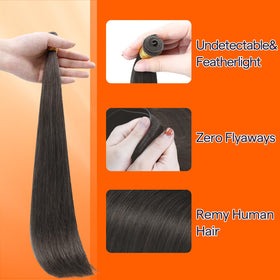 Full Shine Genius Weft Hair Extensions 18 Inch in natural colour